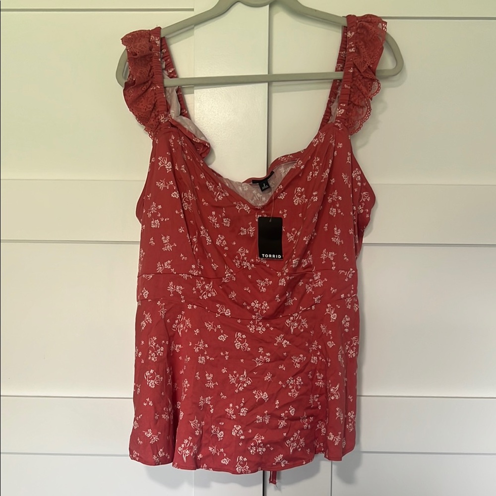 Torrid Red Ruffled Camisole Top